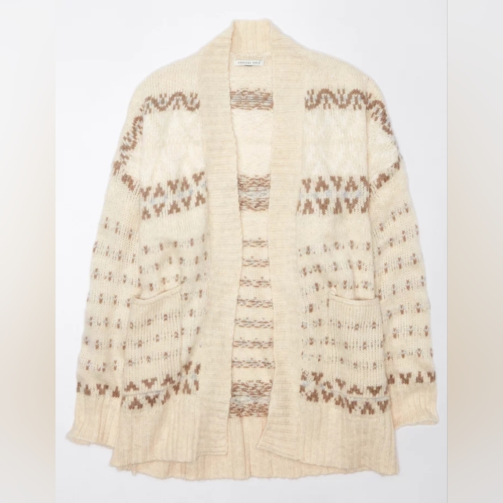 American Eagle Oversized Fair‎ Isle Cardigan Womens Medium
